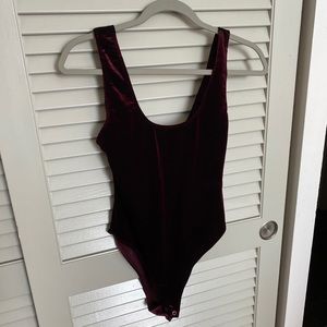 Velvet purple body suit
